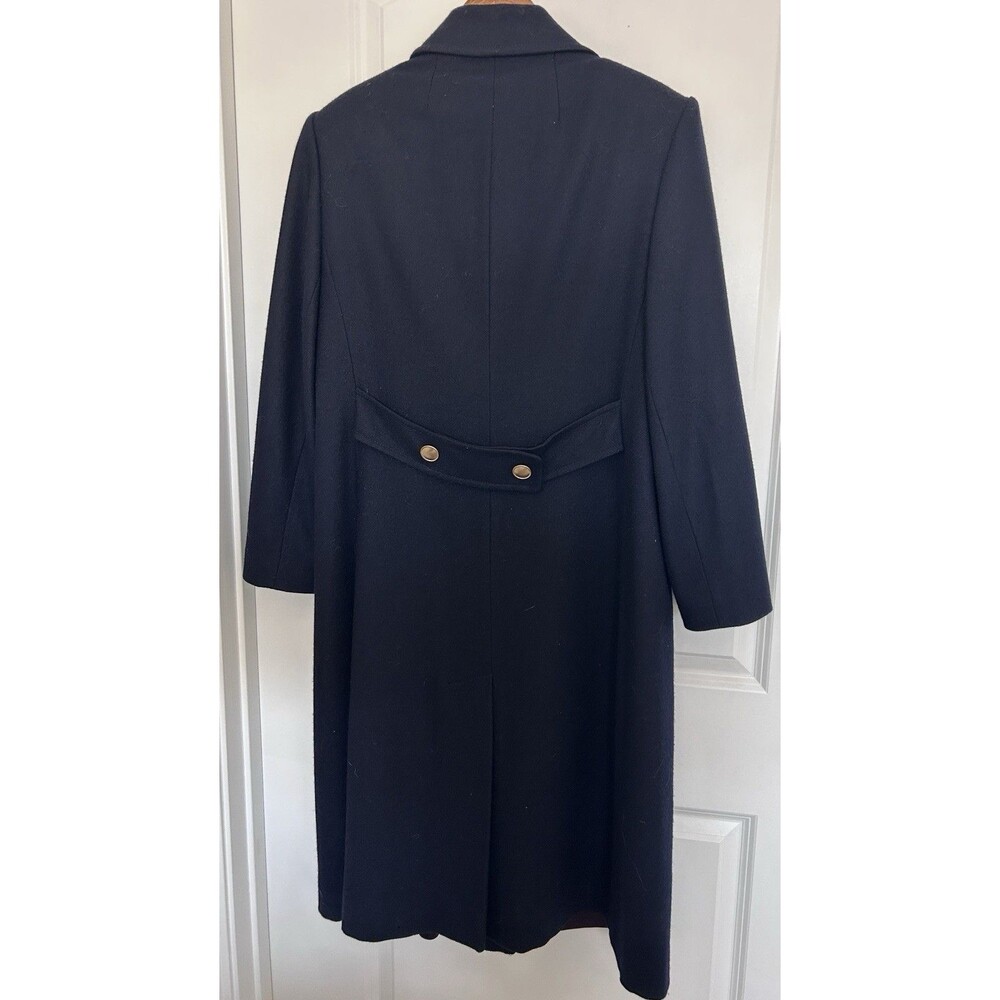J G Hook Vintage Merino Wool Coat Sz 10 Navy Long Tailored Classic Gold Buttons - Picture 6 of 15